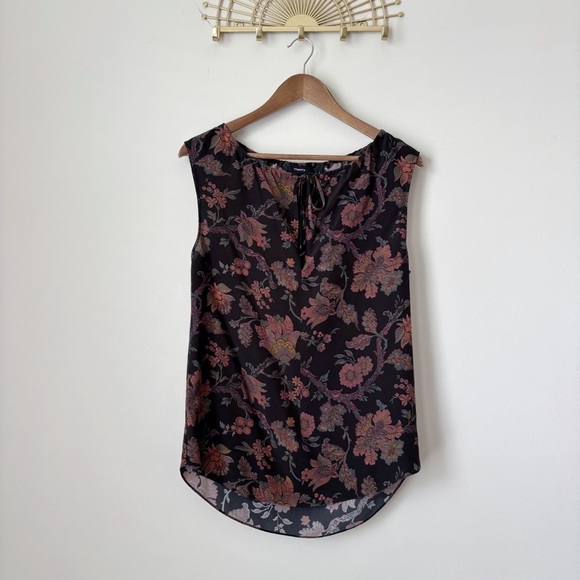 Theory Alamay Morris Blouse Small Silk Floral Sleeveless - Picture 1 of 9